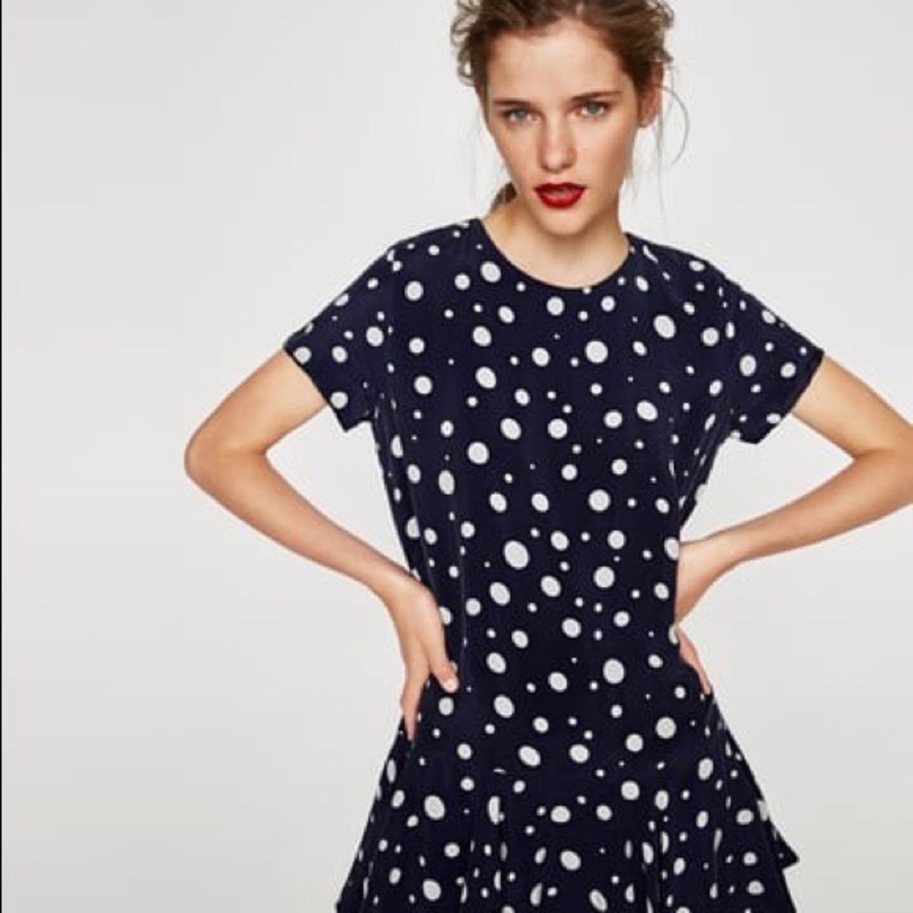 Zara | Polkadot navy dress - Picture 7 of 11